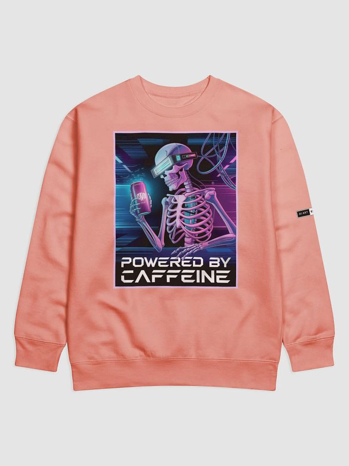 "POWERED BY CAFFEINE" premium cotton sweatshirt product image (1)