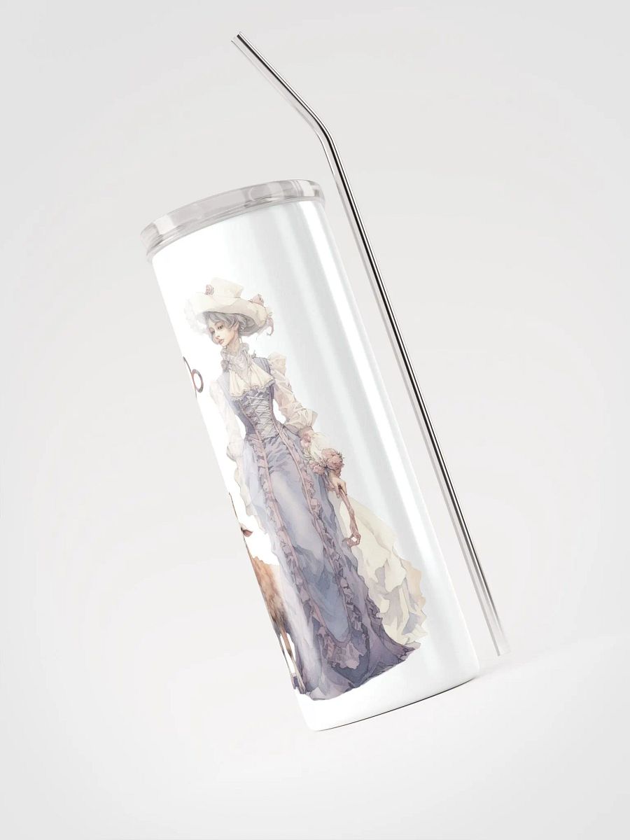 White Capricorn Stainless Steel Tumbler: Embrace Zodiac Elegance with Capricorn Woman Illustration product image (3)