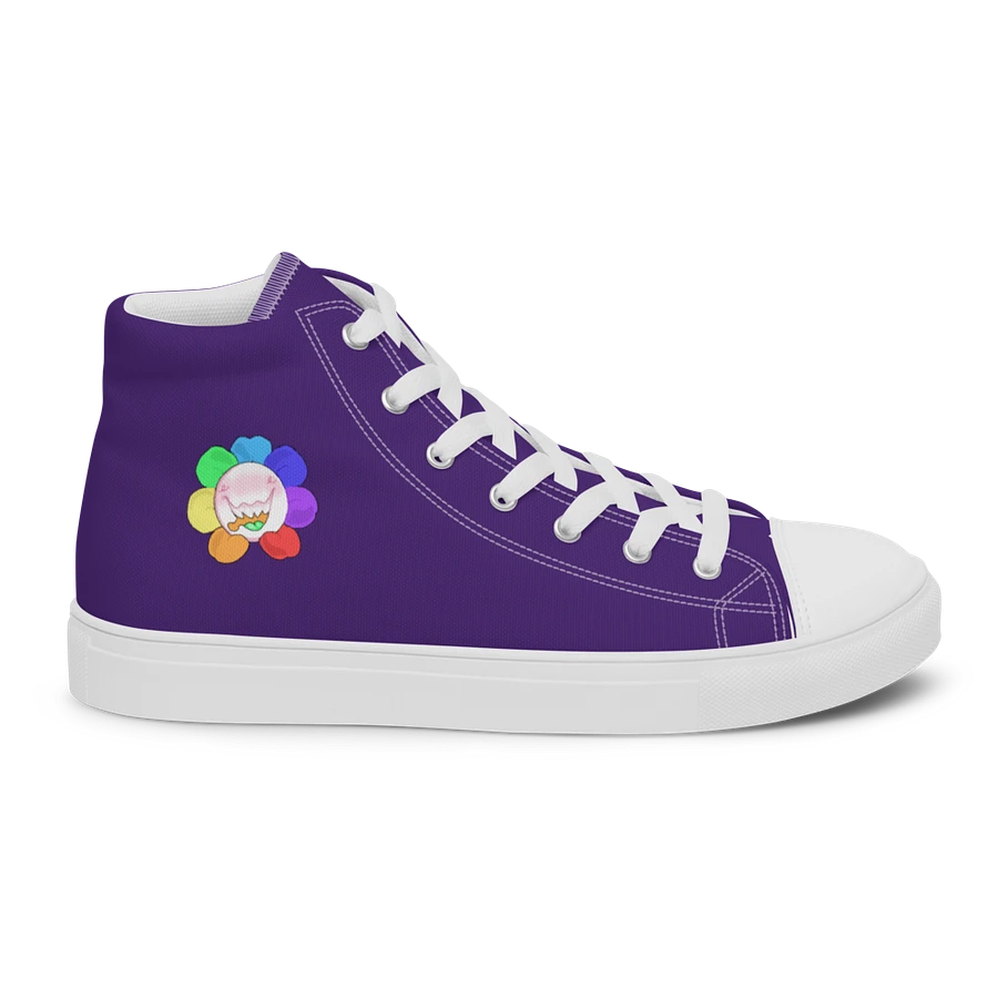 Dark Purple and White Flower Sneakers product image (29)