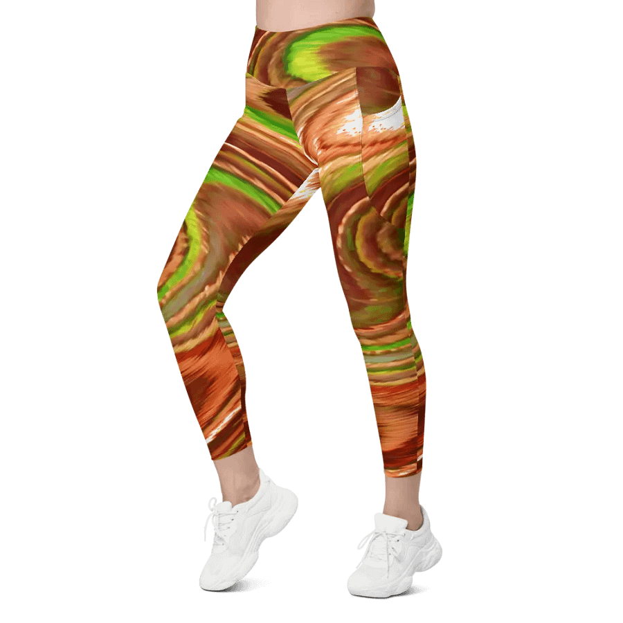 Abstract Swirling Earth Tones Lochan Water Reflections Ladies Leggings product image (5)