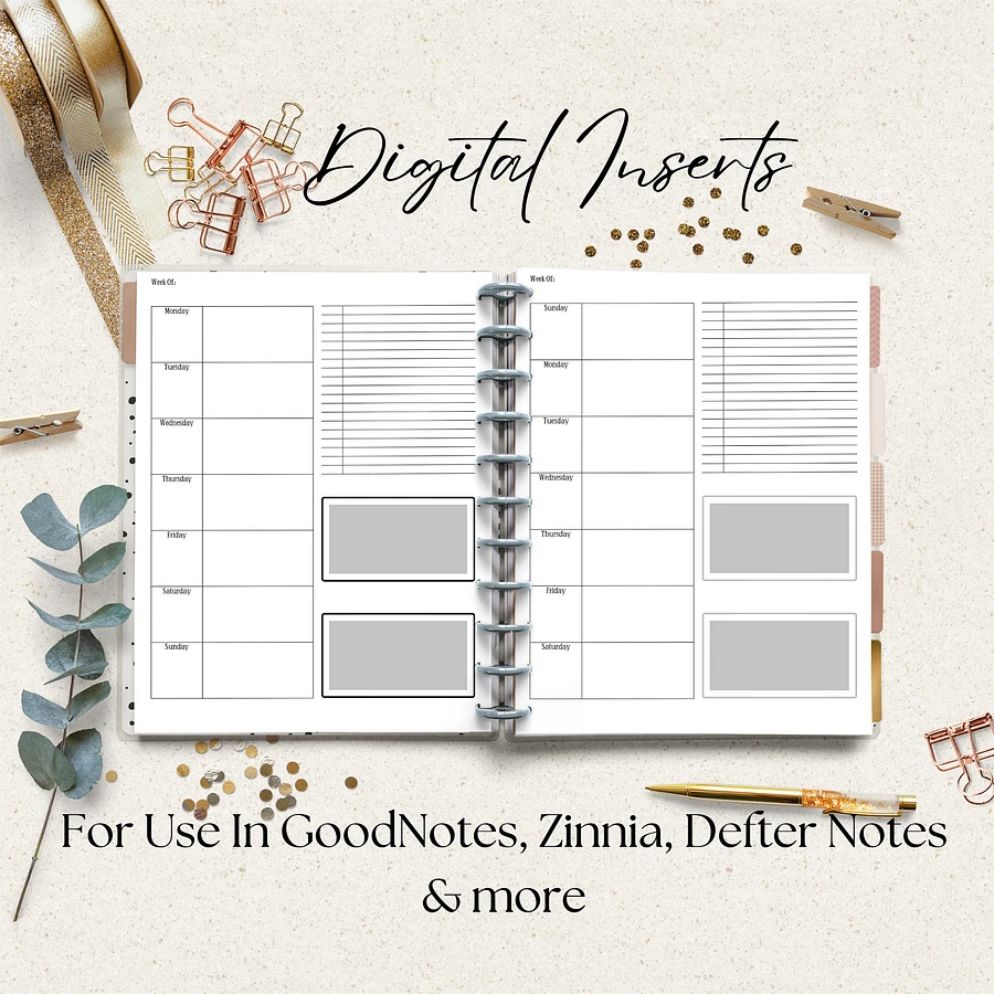 Split Boxes Undated Weekly Planner Digital Planner Insert- Portrait Orientation product image (2)