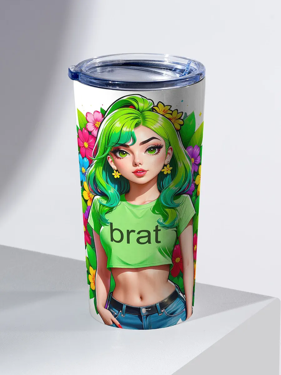 Brat 20 oz Tapered Stainless Steel Tumbler - White - Brat Life v2 product image (3)