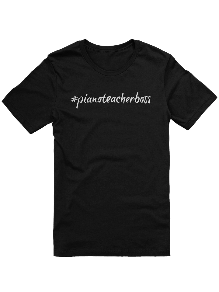 "Piano Teacher Boss" Cotton T-shirt with WHITE Script product image (1)