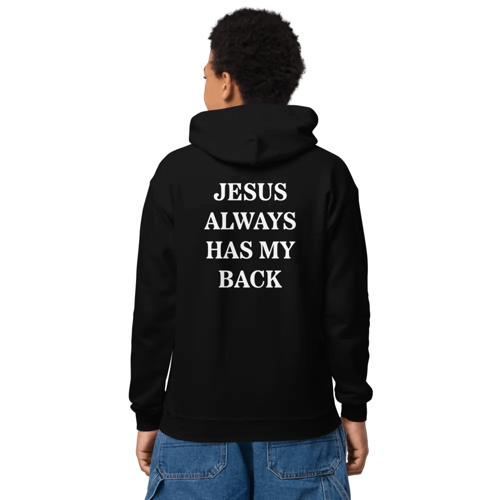 Jesus Always Has My Back | Hoodie Kids | White Print product image (10)