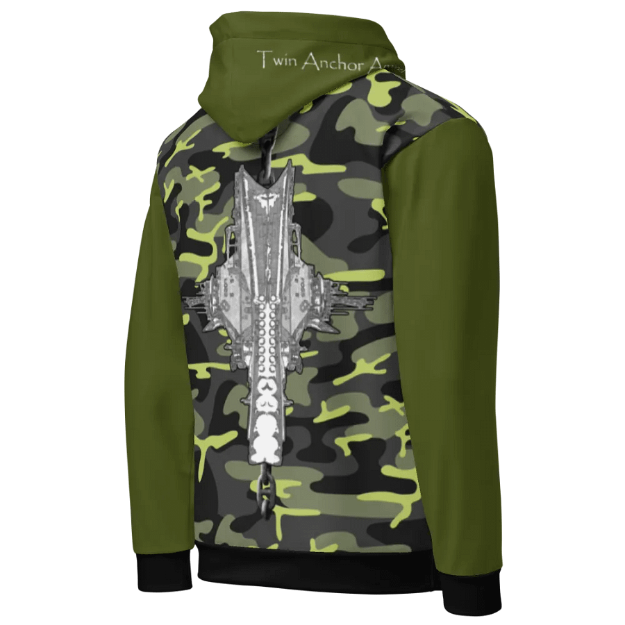 Green & Camouflage Foss double tug Sketch Hoodie product image (6)
