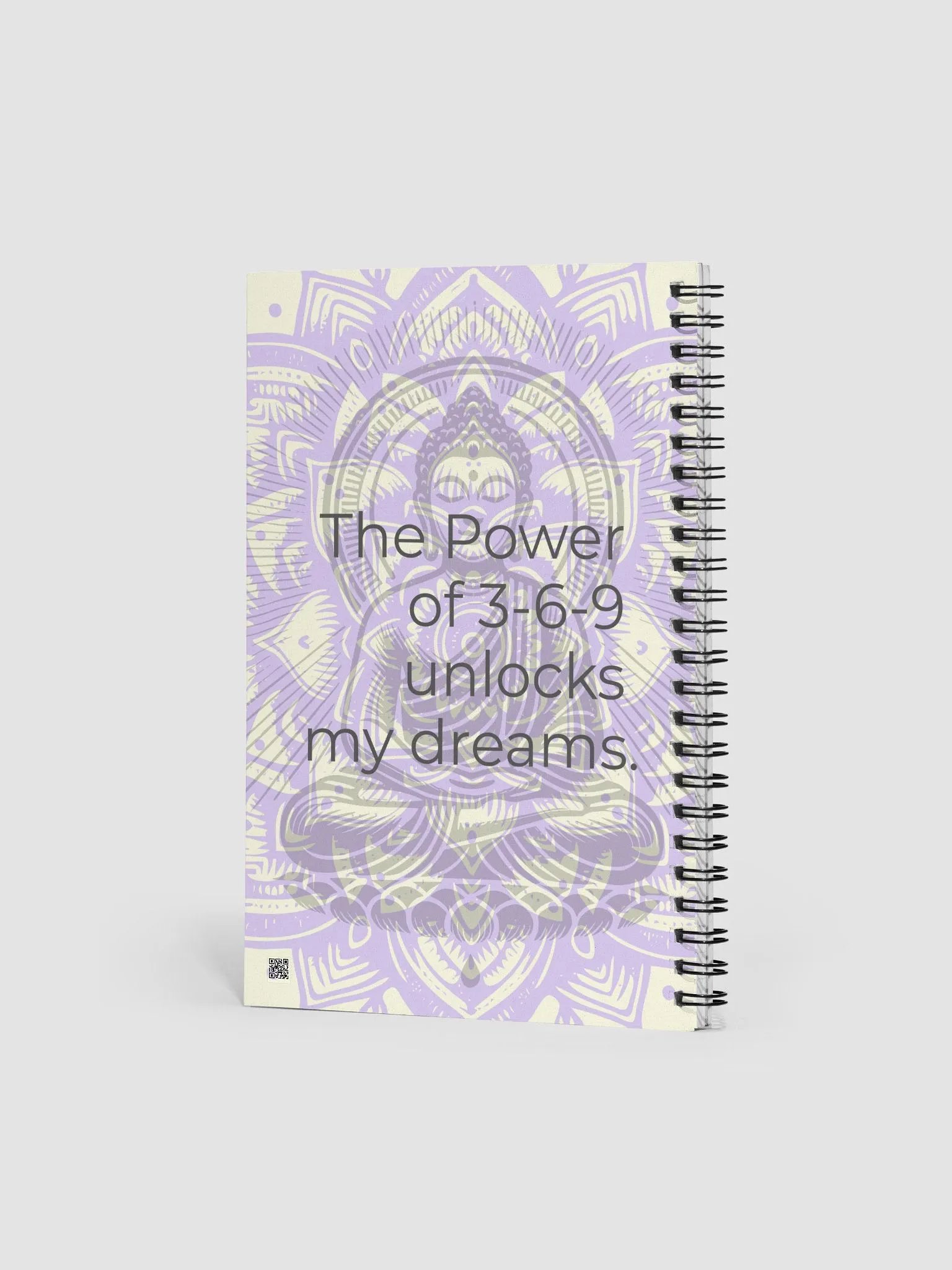 Tesla 369 Manifestation Spiral Notebook - Boho Pastel Mandala & Buddha Design product image (2)