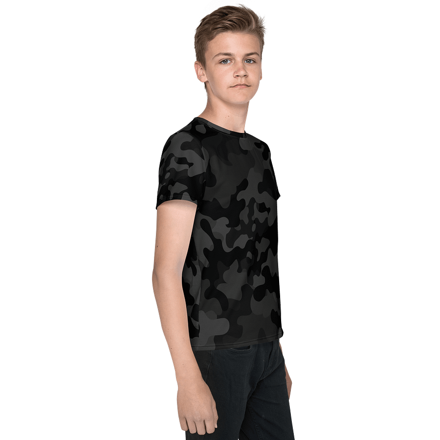 Youth Crew Neck T-Shirt black camo product image (4)