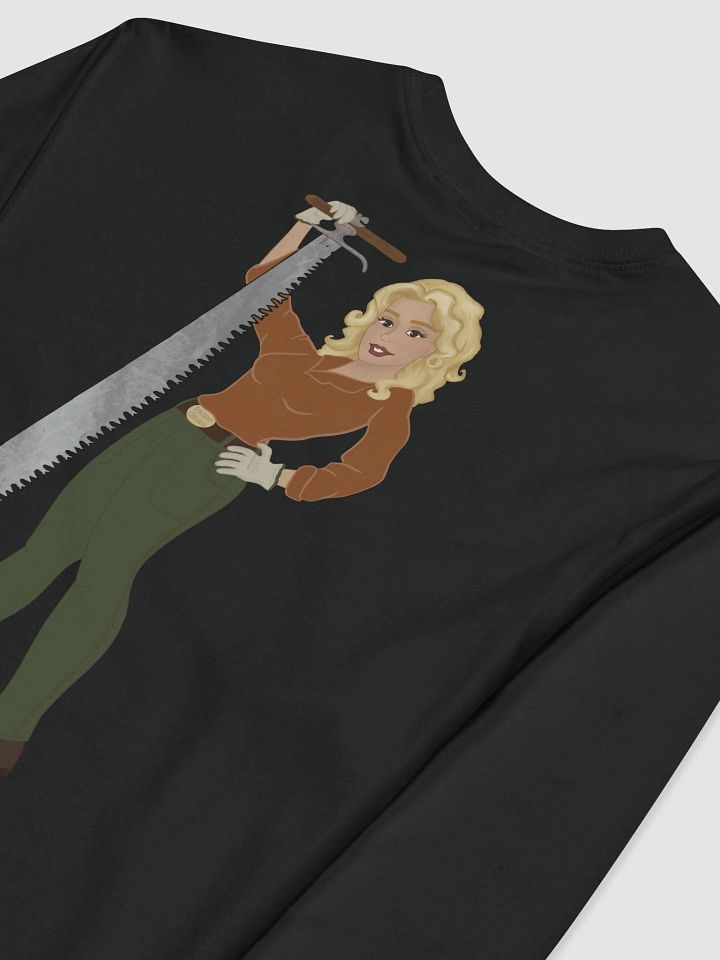 Crosscut Saw Blonde Dolly Pinup Fitted Long Sleeve Crew Neck Shirt product image (2)