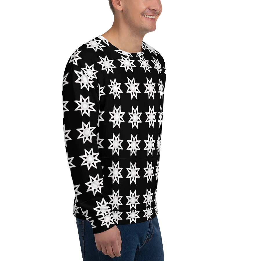 Abstract White Repeating Stars Unisex All Over Print Sweatshirt product image (9)