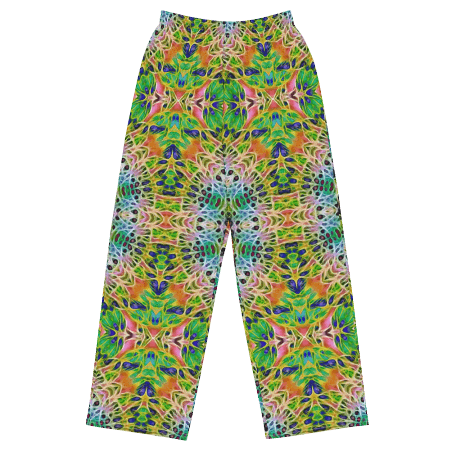 Green Yellow Pink Kaleidoscope Wideleg Pants product image (2)