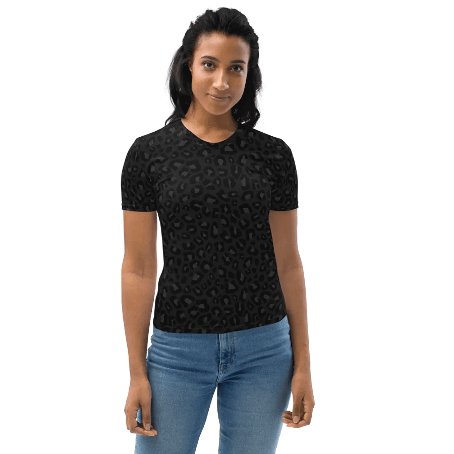 Black Leopard Print Women's T-Shirt product image (9)
