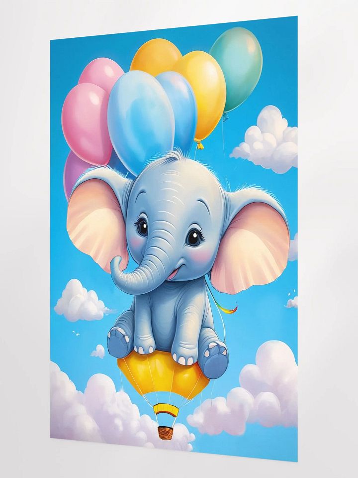 Cheerful Baby Elephant - Poster - Nursery-Kids Room - Large 24x36 Inches product image (2)