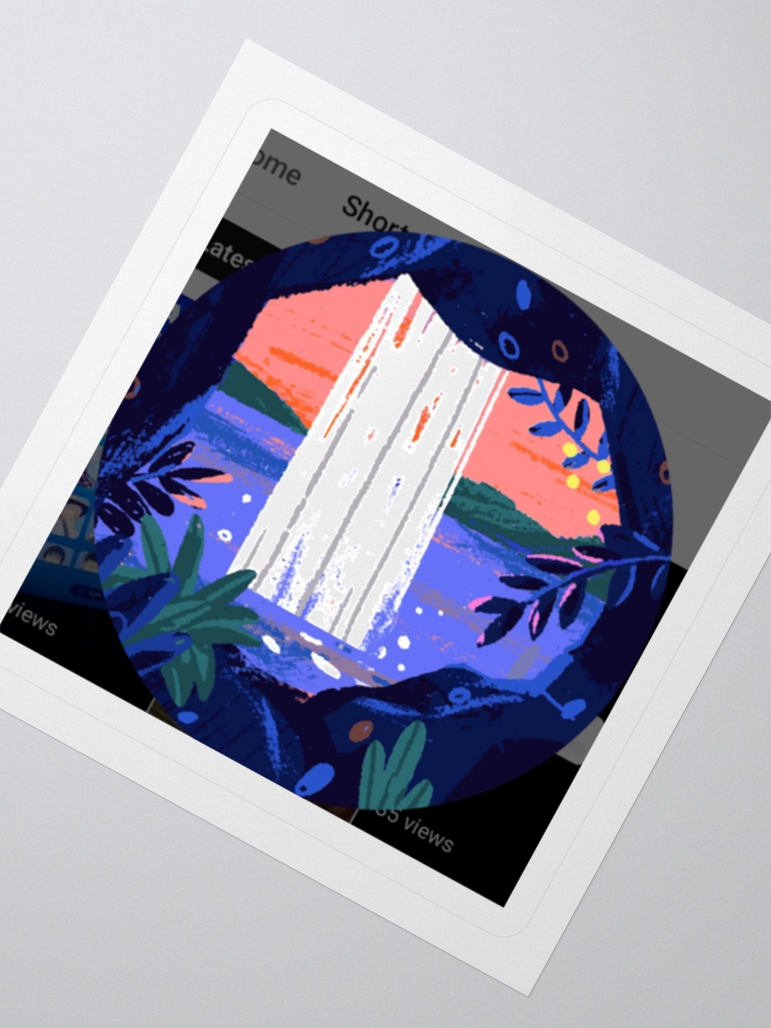 smiling cave waterfall sticker product image (2)