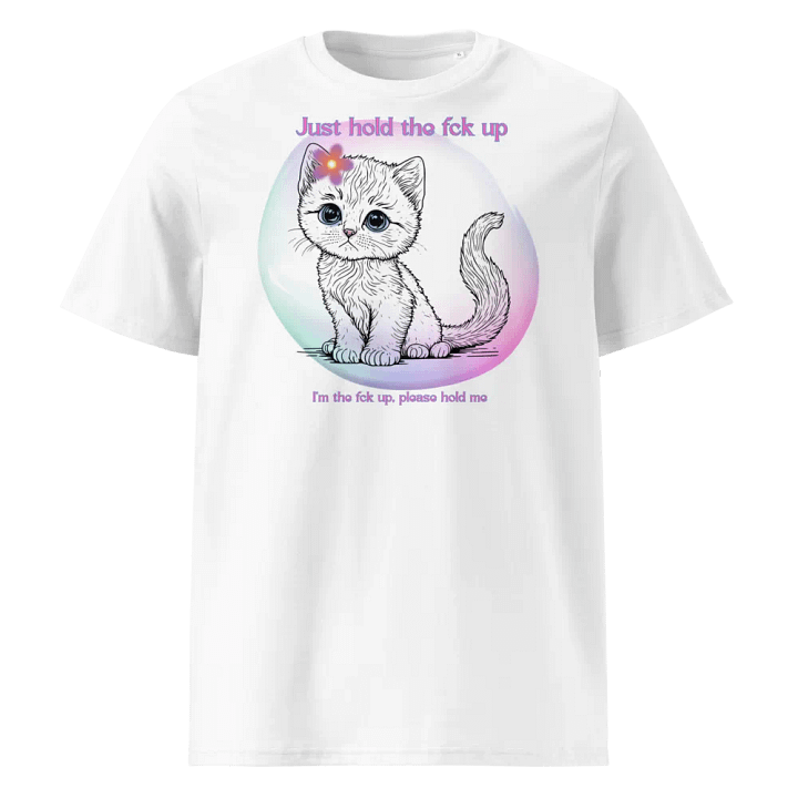 KC, Hold the Fck Up (kitty), White Tee product image (1)