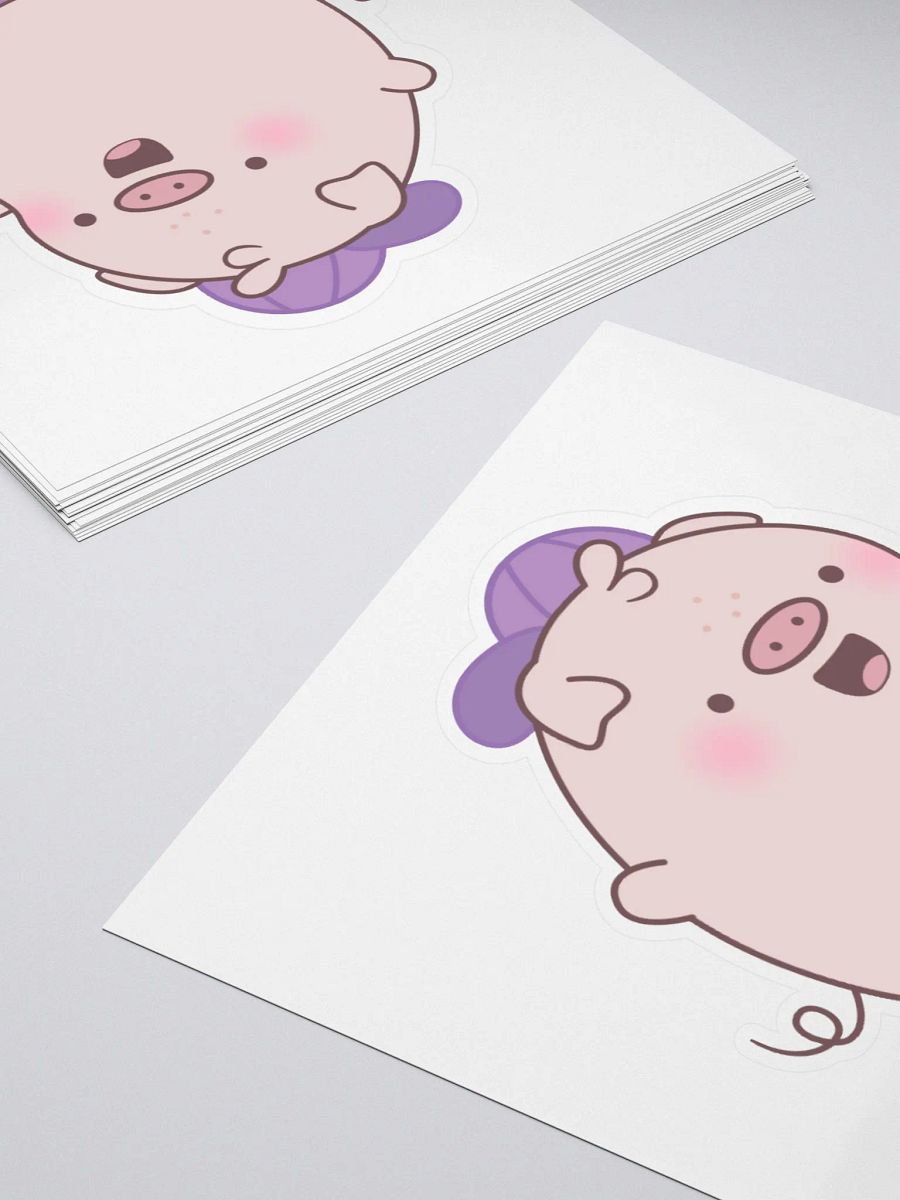Mason The Skateboarder Kawaii Pig Kiss Cut Sticker product image (5)
