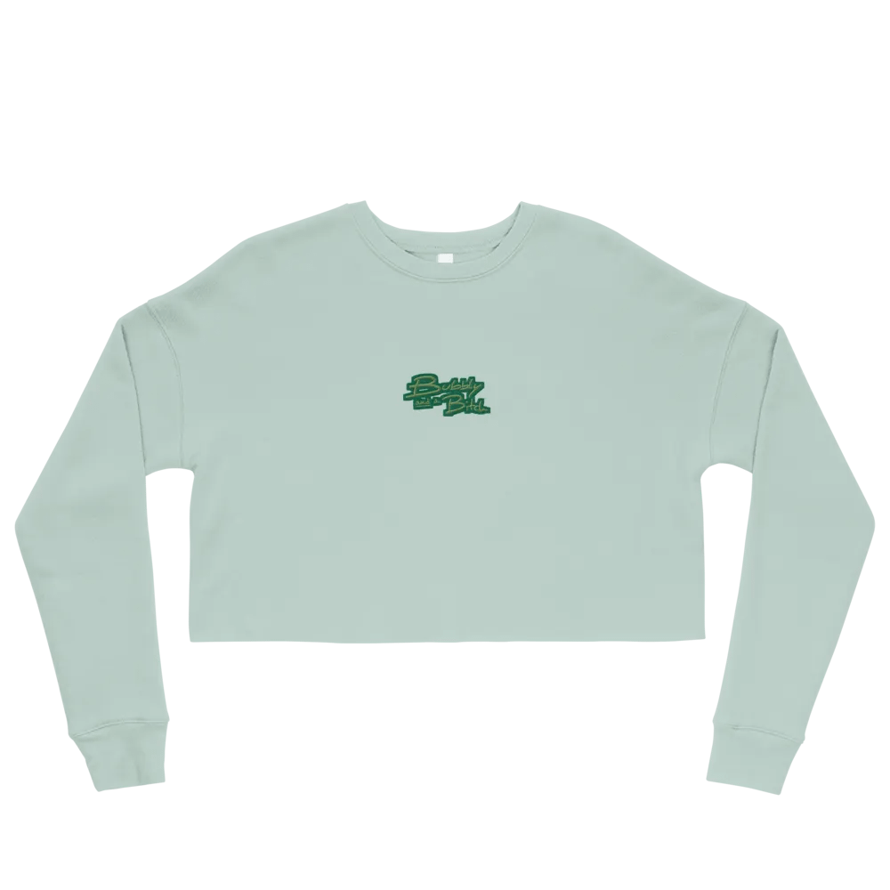 Bubbly and a B*tch (moss bubble design) embroidered fleece crop crew product image (2)