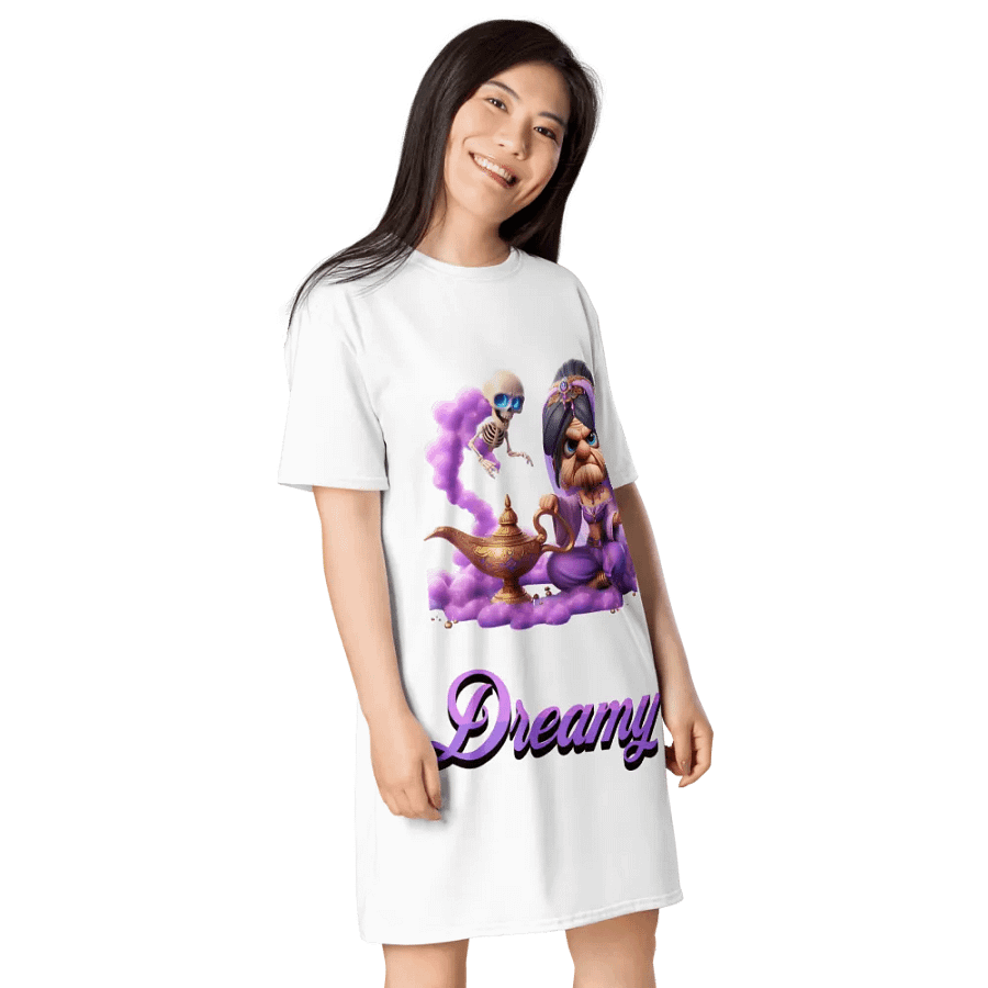 Dreamy & The Lamp All-Over Print T-Shirt Dress product image (4)