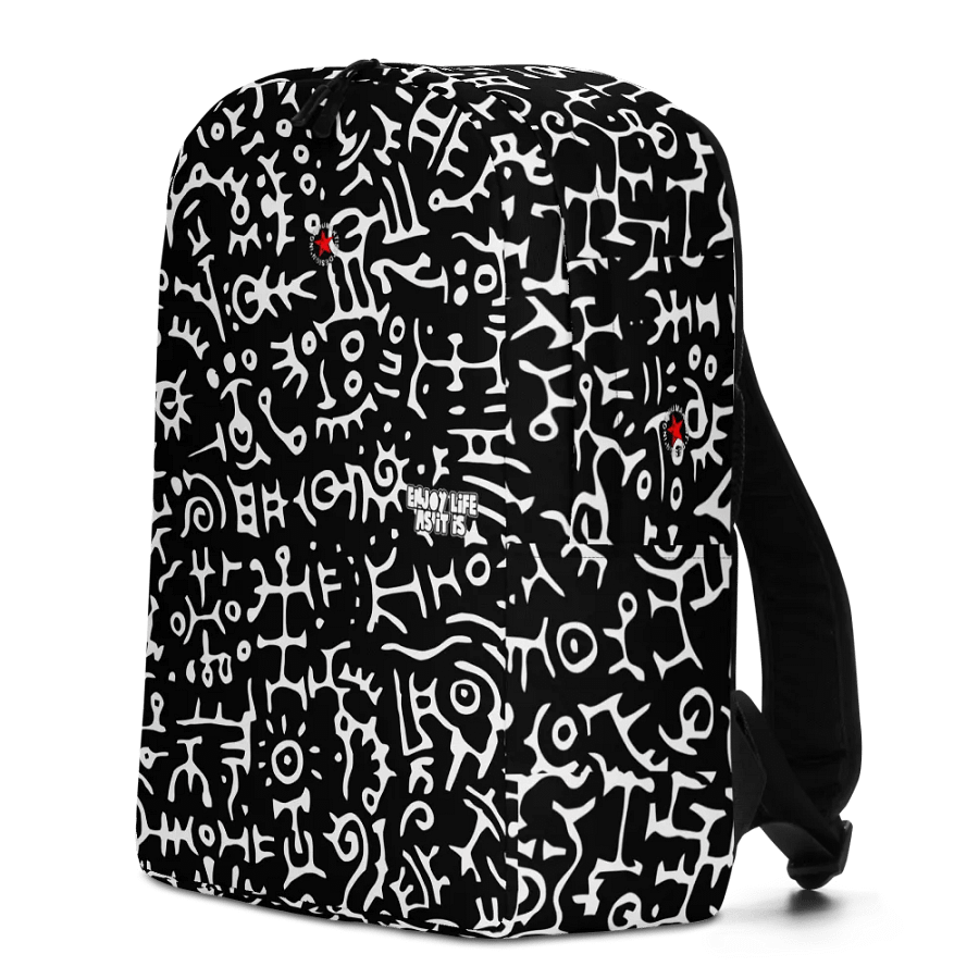 "Signs" Pattern in Black and White, All Over Backpack Design product image (2)