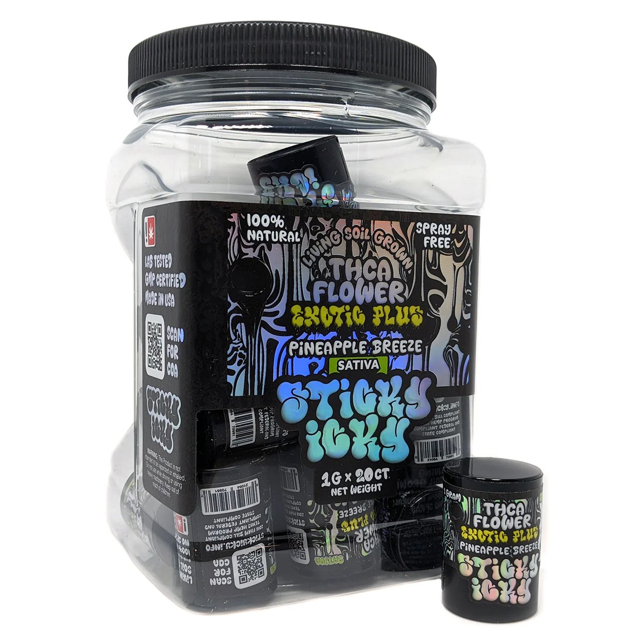 Sticky Icky - THCA Flower 1g - Jar of 20 product image (9)