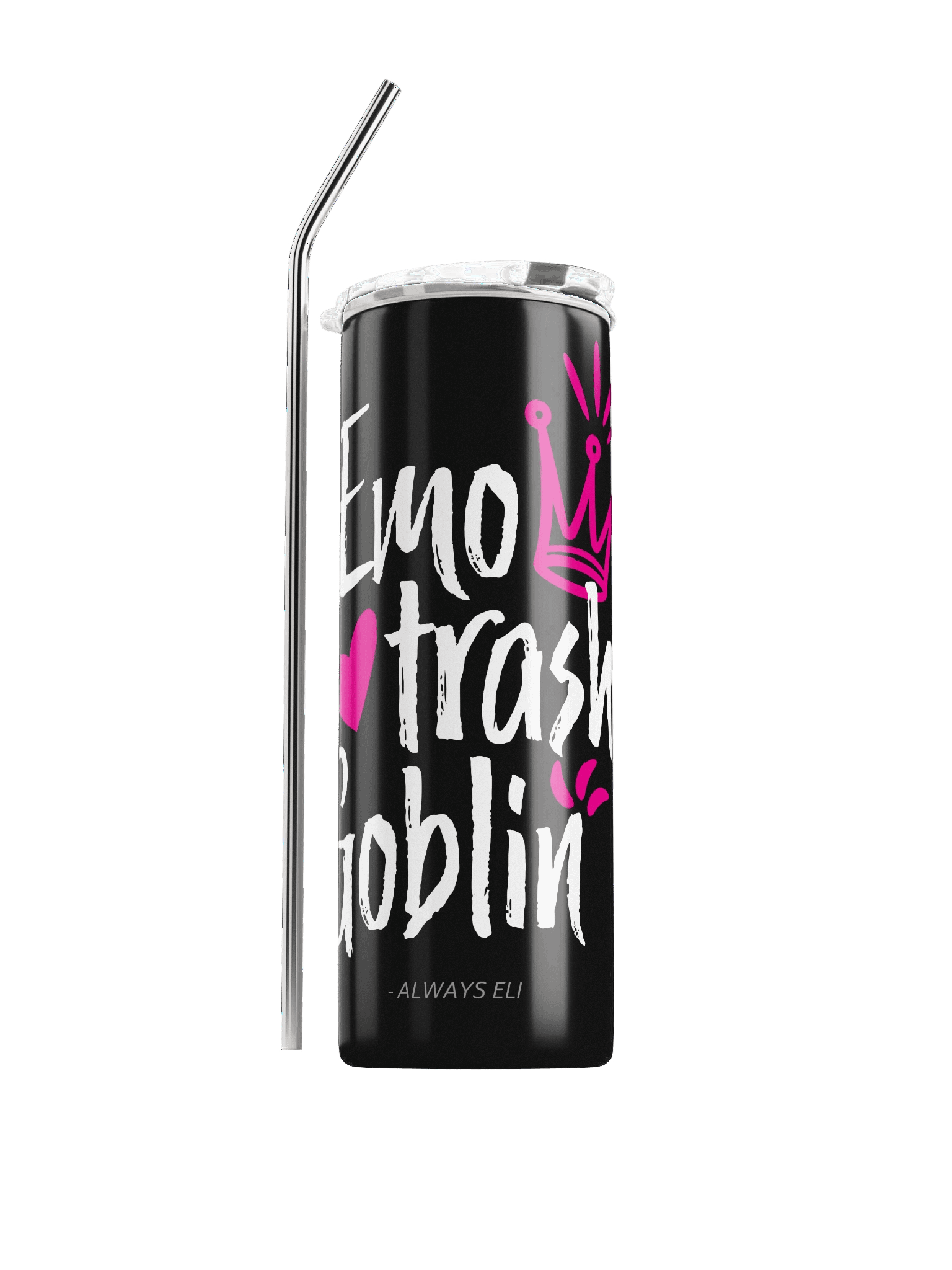 Emo Trash Goblin Stainless Steel Tumbler (Black) product image (1)