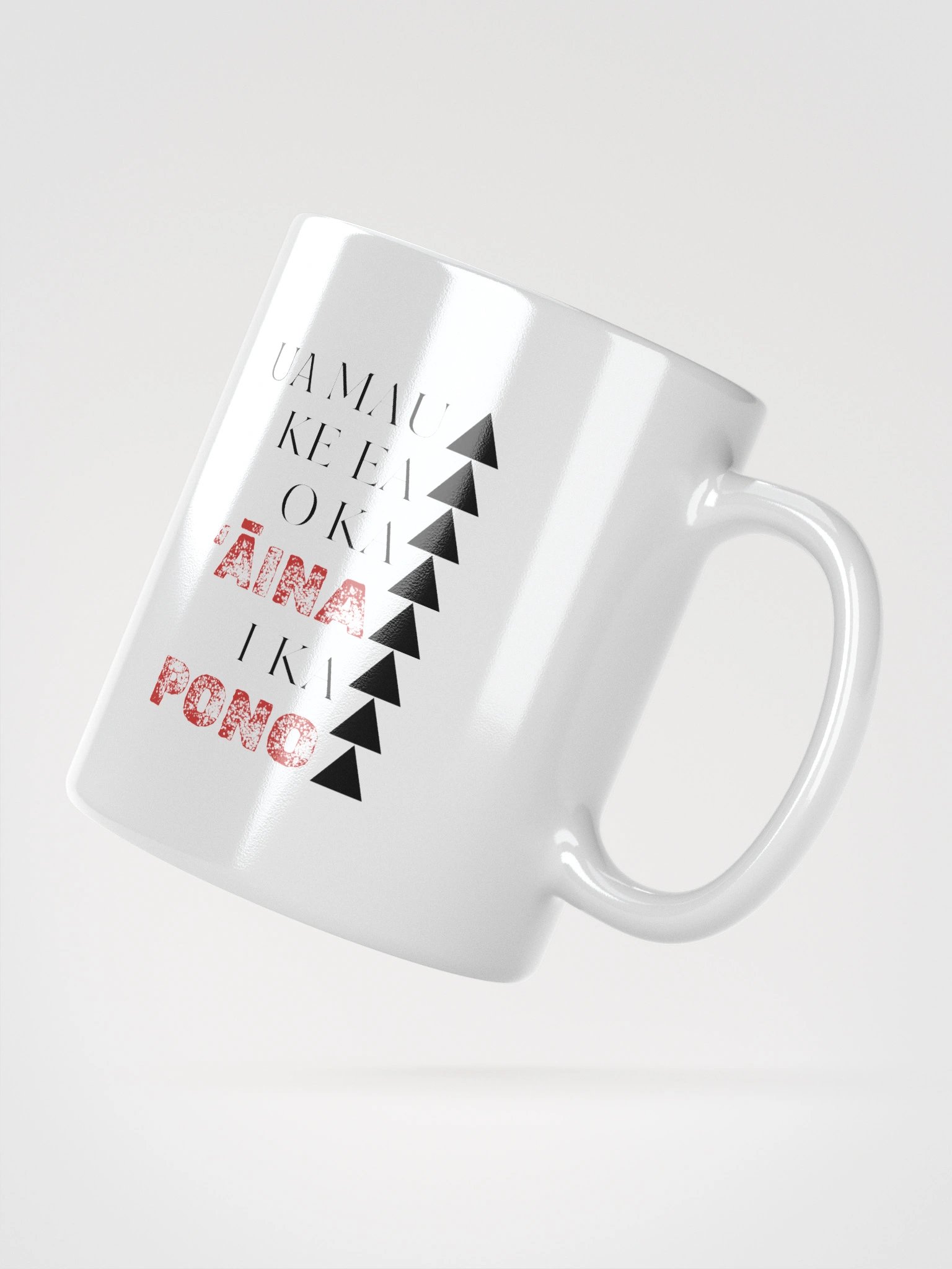 White Glossy Mug- Ua Mau Ke Ea O Ka Aina I Ka Pono product image (2)