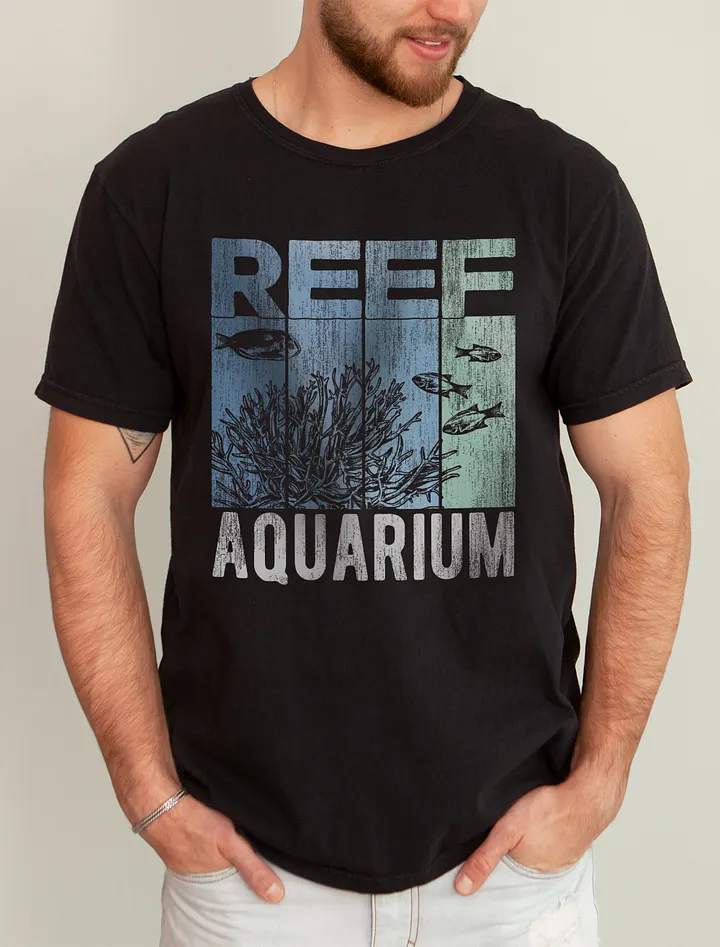 Retro-Style Reef Aquarium Tee | T-Shirt for Saltwater and Coral Reef Aquarium Hobbyists product image (1)