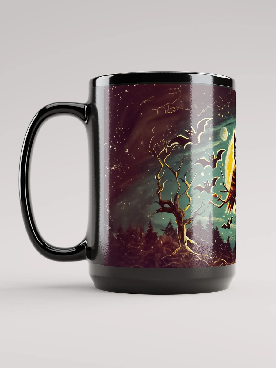 Owl Full Moon Black Glossy Mug product image (6)