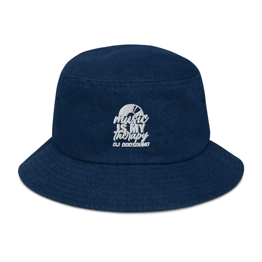 The Must Have DJ GodSOUND "Music Is My Therapy" Denim Bucket Hat in Blue! product image (1)