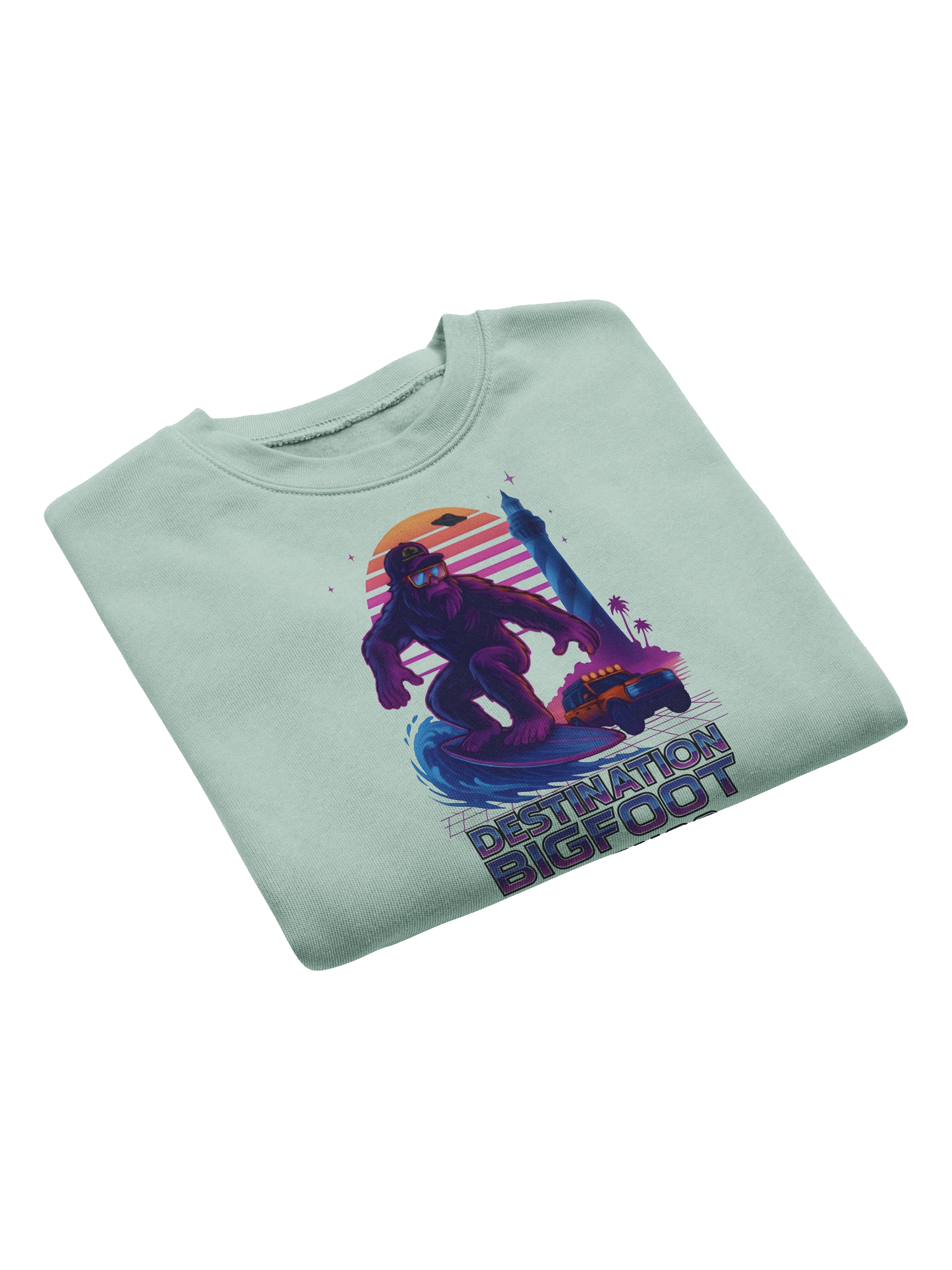 Destination Bigfoot Bronco Synthwave Bella+Canvas Women's Fleece Crop Sweatshirt (Multiple Colors Available) product image (19)