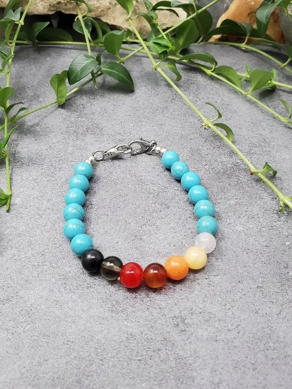 Flow & Freedom Bracelet – Blue Howlite, Carnelian, Jade & Quartz Energy Alignment Jewelry product image (1)