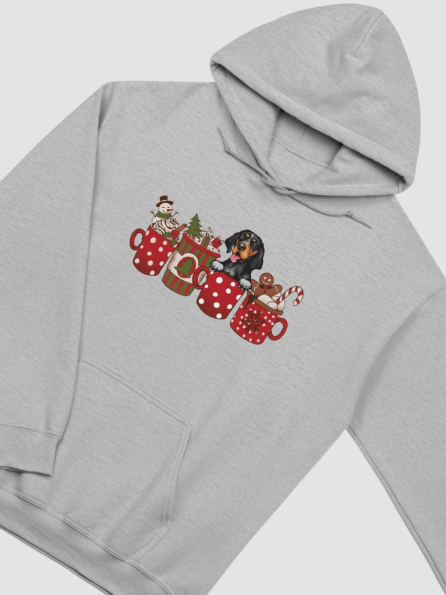 Cute Bluetick Coonhound in a Christmas Cup Hooded Sweatshirt | Funny Christmas Pup in a Cup product image (25)