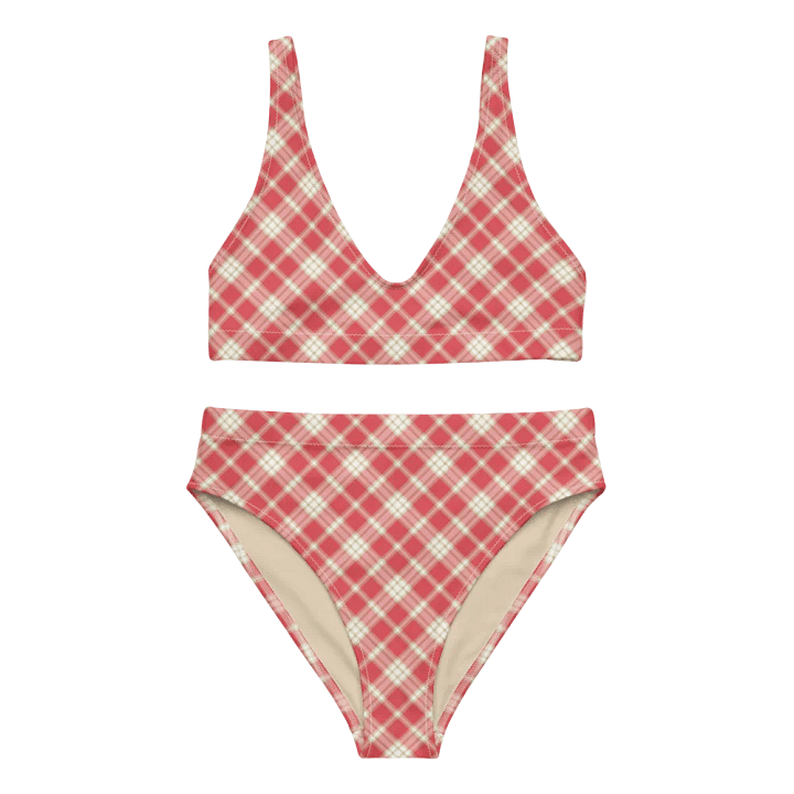 Coral Pink Plaid Bikini product image (2)