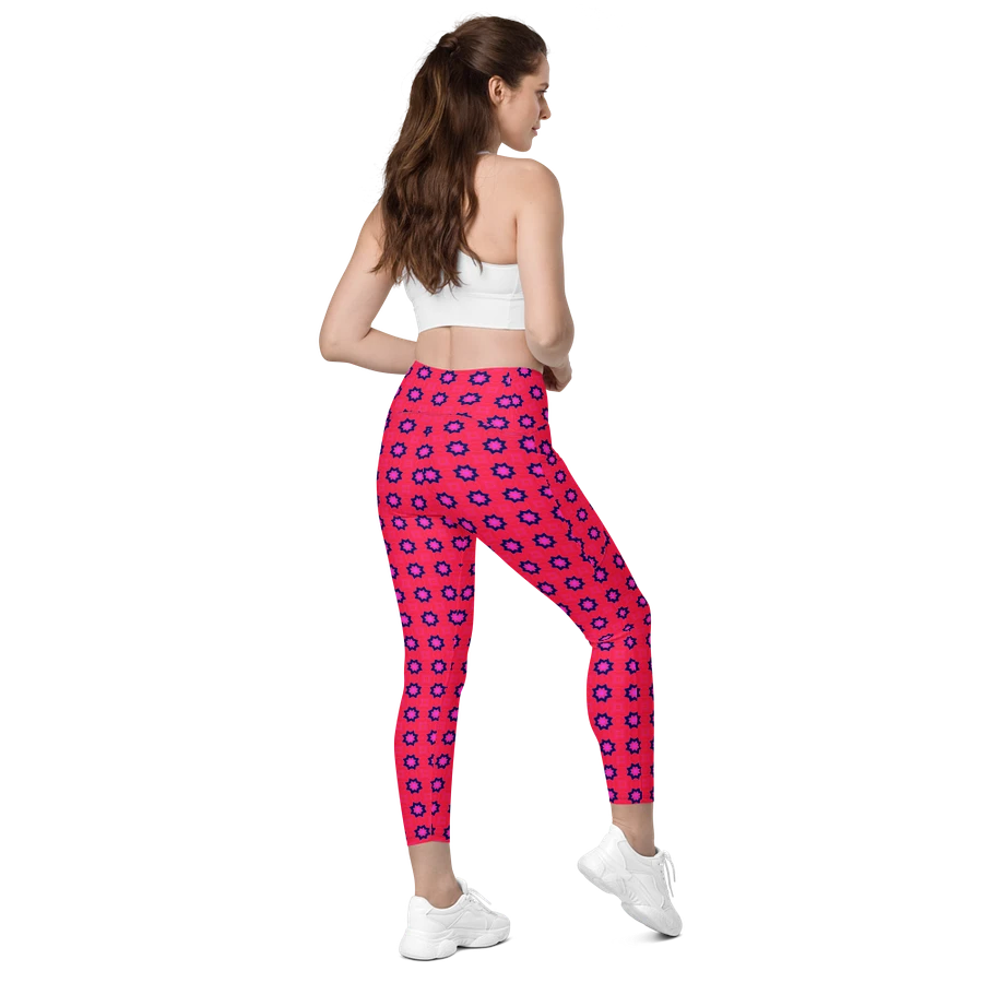 Abstract Red Ladies Leggings (with pockets) product image (16)