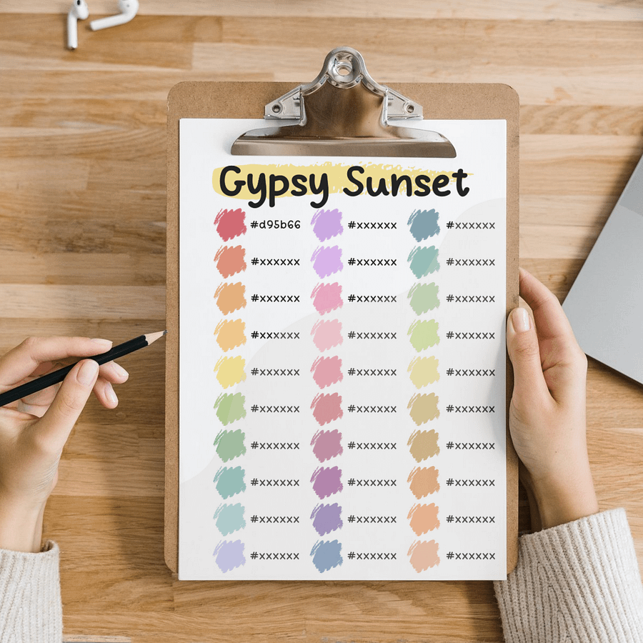 Gypsy Sunset Procreate Color Palette with HEX Codes ★ DIGITAL ★ product image (4)