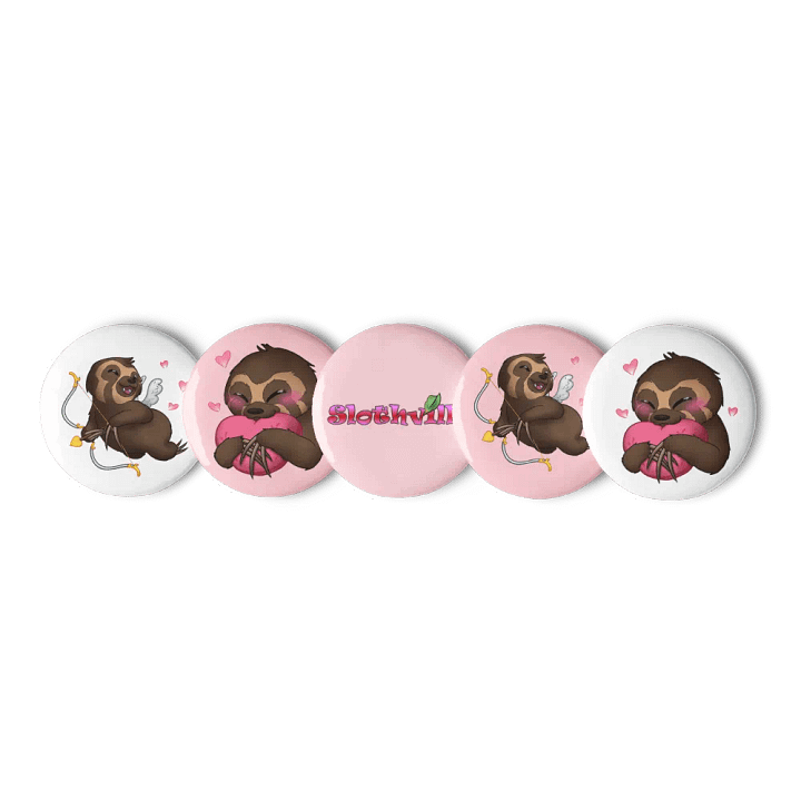 Cupid Sloth Pin Button Set product image (3)