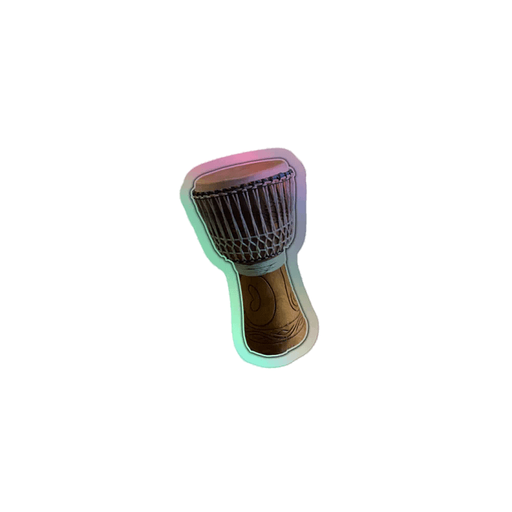 Glowing Rhythms: Illuminated Djembe Drum Sticker product image (1)