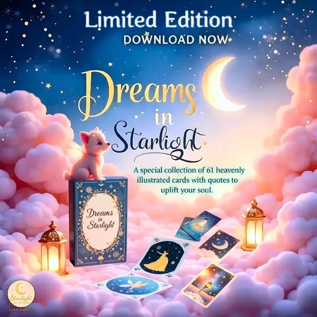 Introducing Dreams in Starlight — a 61–card deck of magical illustrated quotes, where art and words shimmer together to spark joy, calm, and imagination. 💫 Choose your edition: 💜 Standard – 10€ + freebies 🌟 Collector’s – 20€ + freebies + exclusive extras Instant digital download = instant magic ✨ Fill your feed, journal, or daily routine with starlight moments. 🌙 🛒 Order now via direct email or my shop links: 💌 starlightcreativessm@icloud.com 🔗 https://beacons.page/starlightcreativessm 🔗 https://linktr.ee/starlightcreativessm Also available on: Gumroad · Ko-fi · Payhip · Raket.ph 🎉 🎬 Watch the free 11–card preview on TikTok today! 🌟 Custom card decks, storybooks & coloring books also available — created just for you. Let’s make magic together. 🐾🌙 💌 Starlight Creatives by Sara Mariee #giftideas #printables #discoverunder10k #digital #trendingnow 