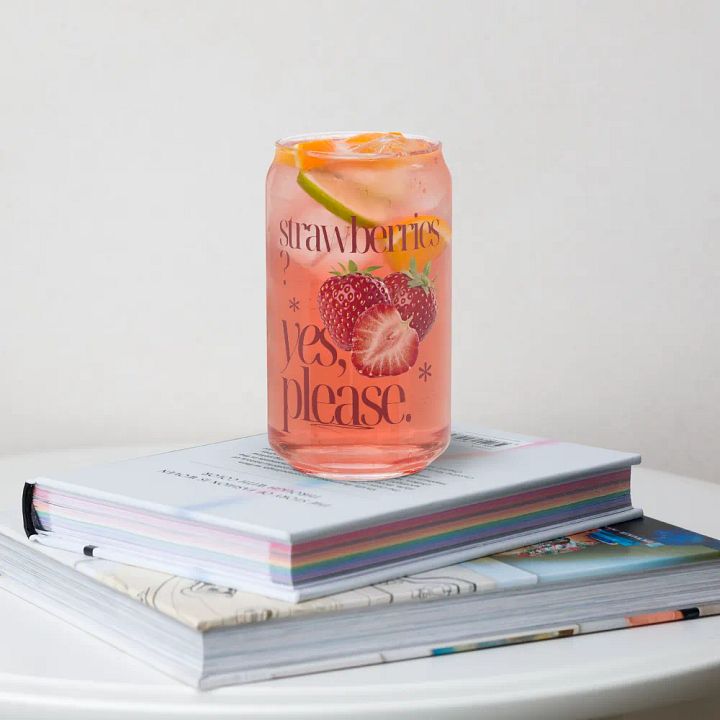Retro 'Strawberries, Yes Please' Glassware Set product image (1)