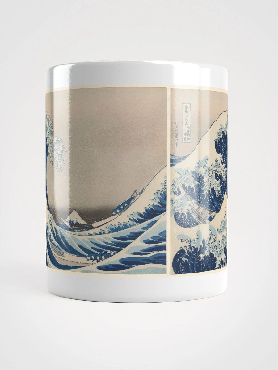 Under the Wave off Kanagawa (Kanagawa oki nami ura) White Glossy Ceramic Mug product image (5)