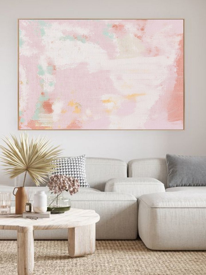 Abstract Print Pink and White Unframed Print Blush Pink Wall Art Poster product image (1)