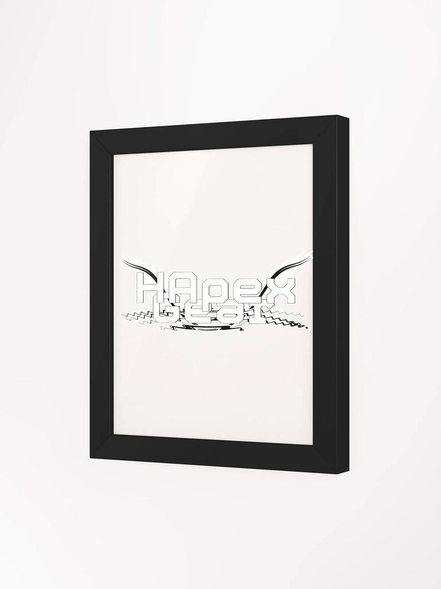 Framed - High-Quality Matte Poster - Embroidered - White HApex Gear Black Logo product image (3)