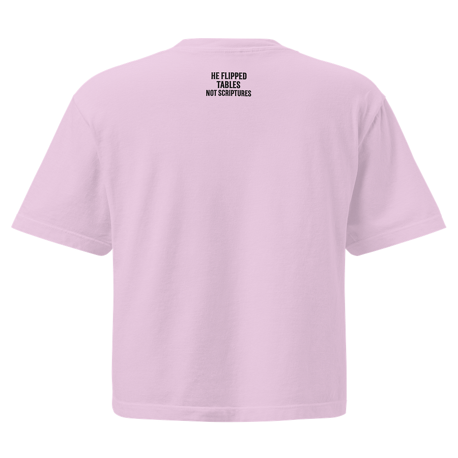 100% COTTON - HE FLIPPED TABLES NOT SCRIPTURES – Women’s Flame Boxy Tee – product image (10)