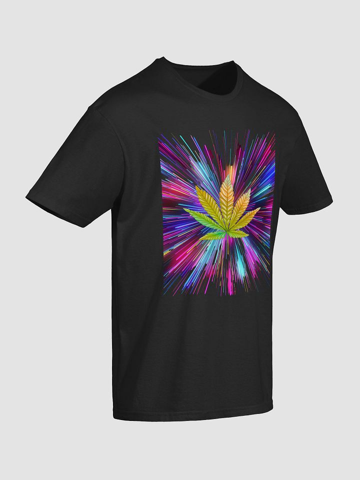 Energetic Leaf on Colorful Light Streaks Unisex T-Shirt product image (2)