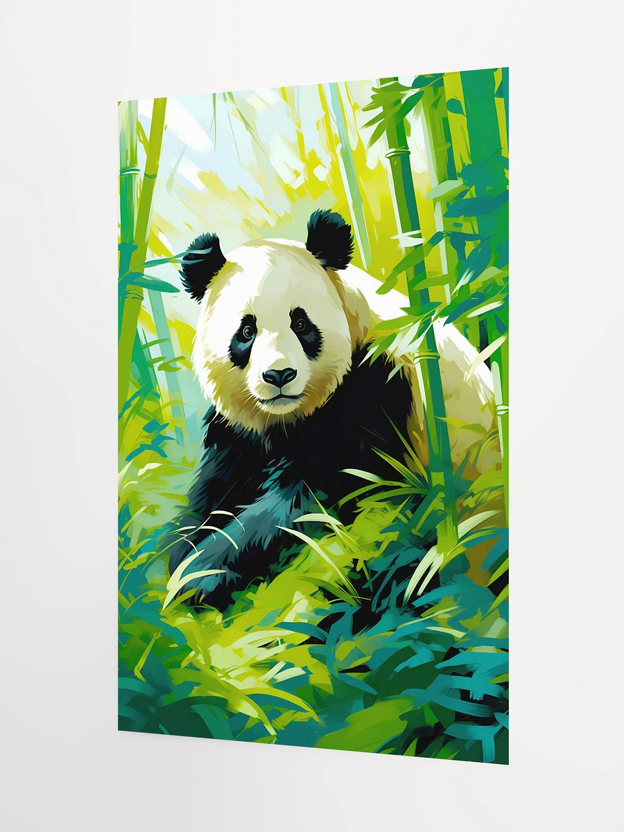 Panda Bear Enjoying Life Amidst Bamboo in Verdant Jungle Forest Matte Poster product image (5)