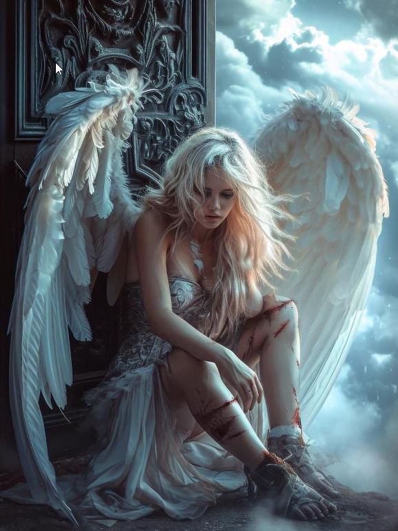 Sad angel in heaven - Digital download product image (1)