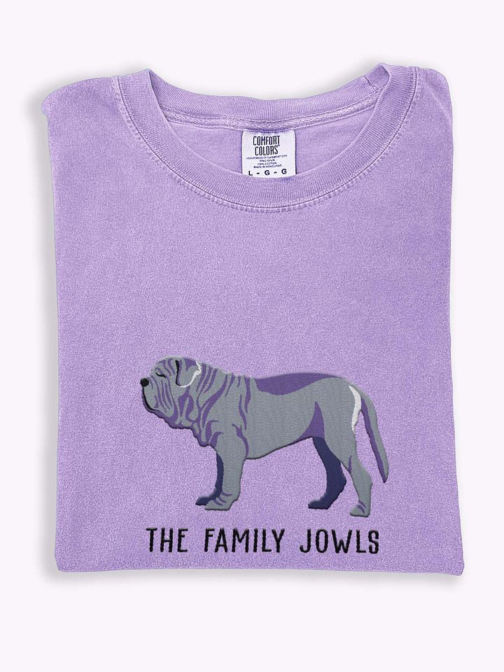 The Family Jowls T-Shirt(Embroidered) of a Neapolitan Mastiff(Blue) product image (1)