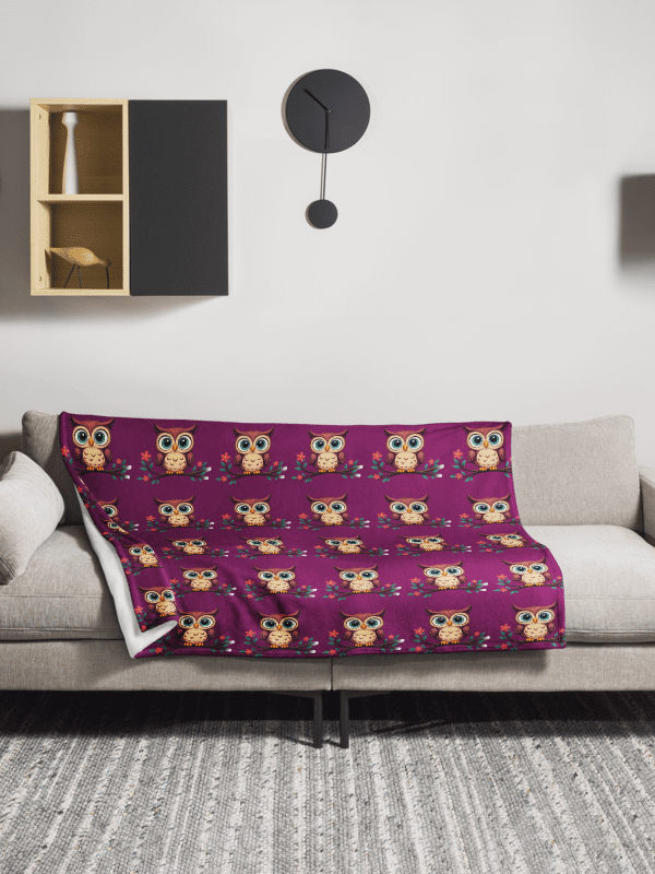 Owl Grid Throw Blanket product image (2)