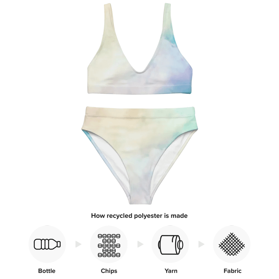 Blur cloud rainbow Design High Waisted Bikini - V1 product image (3)