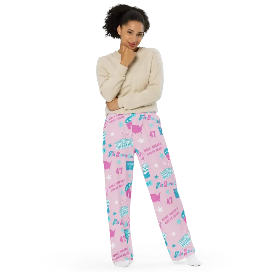 Trump 2024 Election-Themed Patriot Make America Great Again Pink Pattern Pajama Pant product image (11)