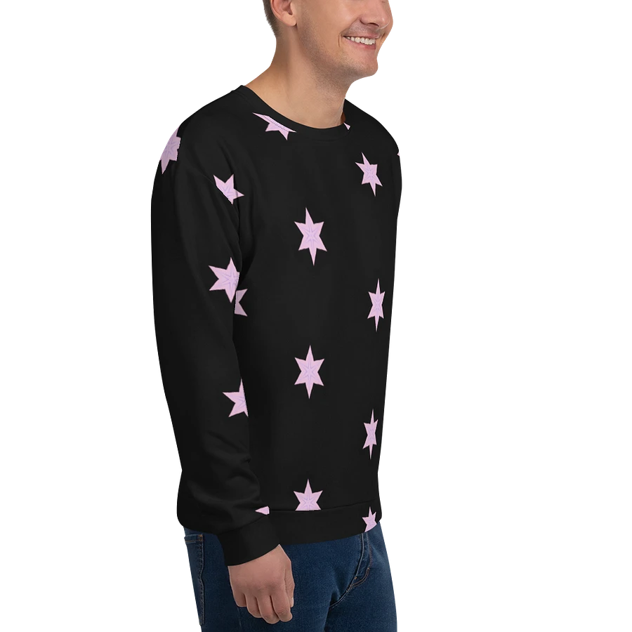 Abstract Repeating Pink Stars Unisex All Over Print Sweatshirt product image (9)